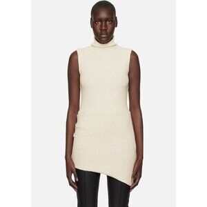 Helmut Lang Off White Ivory Asymmetric Sleeveless Tank‎ Top S